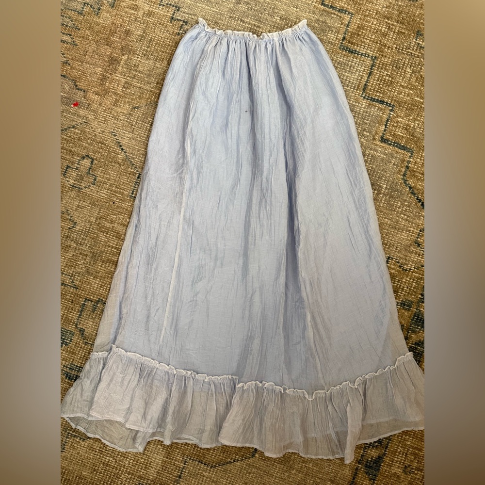 Chic Light Blue Maxi Skirt